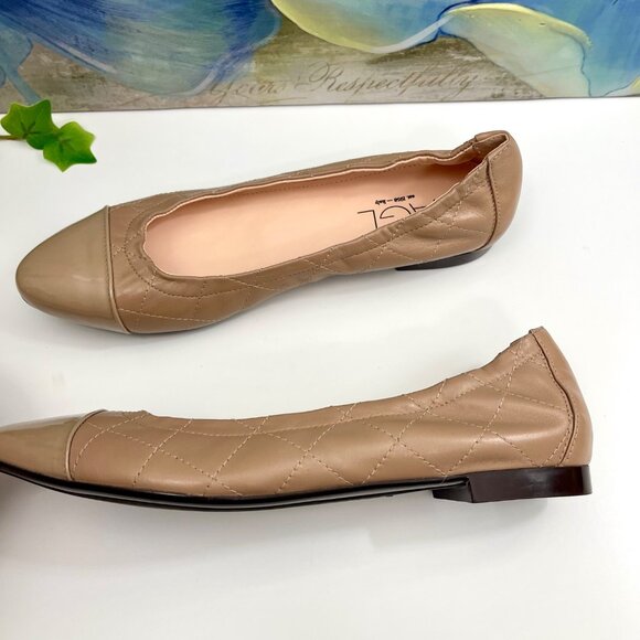 Agl Naomi Natural Quilted Cap Toe Ballet Flat Size 38.5 / US 8.5 - Picture 9 of 13